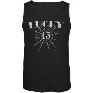 Lucky 13 Black Adult Tank Top - Picture 1 of 1