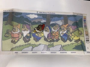 Pako Handwerken Walt Disney Productions Vintage Half Cross Stitch Seven Dwarfs - Picture 1 of 10