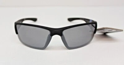 Angler Eyes POLARIZED Black Half Rim Wrap Mens Sunglasses 100%UVA-UVB AE 22 BLK - Image 1 of 4