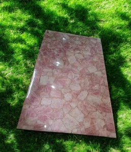 36"x24" Pink Rose Quartz Stone Dining Table Crystal Healing Gemstone Hallway Dec - Picture 1 of 7