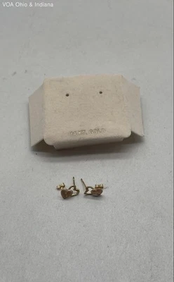 Aretes con corazón de oro amarillo y rosa macizo de 14 k JCM. Foto 1 de 4
