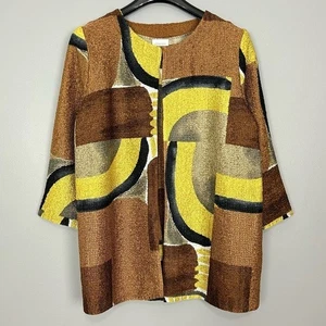 Chico’s Abstract Crinkle Pullover Set Damen Gr. M Bunt Wende Reise - Bild 1 von 10