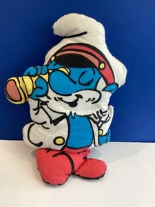 VINTAGE the Smurfs SMURF SOFT TOY PLUSH cushion 15” rare figure papa peyo - Picture 1 of 3