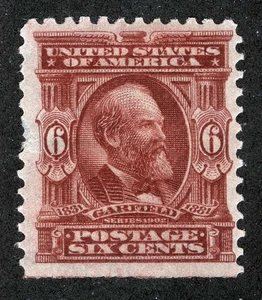 US Sc 305 Claret 6¢ 1902 Original Gum Hinged - Picture 1 of 1