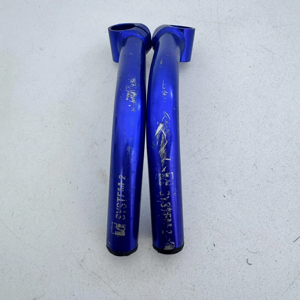 Extensiones de manillar vintage sistema 2 extremos de barra azules MTB bicicleta retro ciclismo A52 Foto 1 de 4