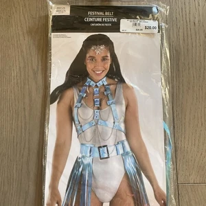 Cinturón festivo Suit Yourself adulto L/XL hasta talla 16 cinturón, cadenas y flecos - Imagen 1 de 3