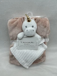 Tahari Baby 2 Piece Unicorn Lovey Blanket Set Plush Security Nunu Girls NEW - Picture 1 of 15