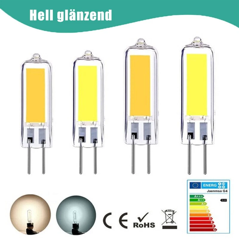 G4 LED COB Birne 3W 5W 6W 12V AC/DC Kaltweiß Warmweiß Stiftsockel Leuchtmittel - Bild 1 von 4