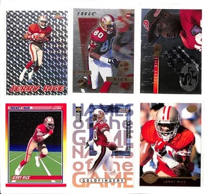 Jerry Rice 6 Card Lot Silver Prisms, Upper Deck, Score, San Fransisco 49'ers NFL - Picture 1 of 1