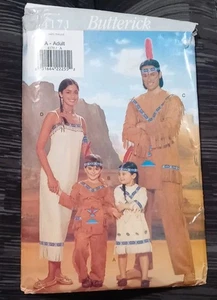 Pantalones túnica de vestir nativos americanos Butterick 4171 hombres mujeres niños talla corte adulto - Imagen 1 de 3