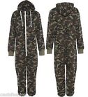 Unisex Mens Army Military Print Zip Up 1onesie All In One Hooded Jumpsuit S-4xl