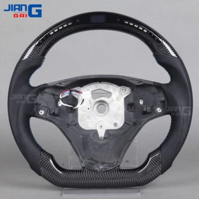 Volante LED de fibra de carbono para BMW E90 E92 E93 M3 328i 335i 135i Manual Foto 1 de 4