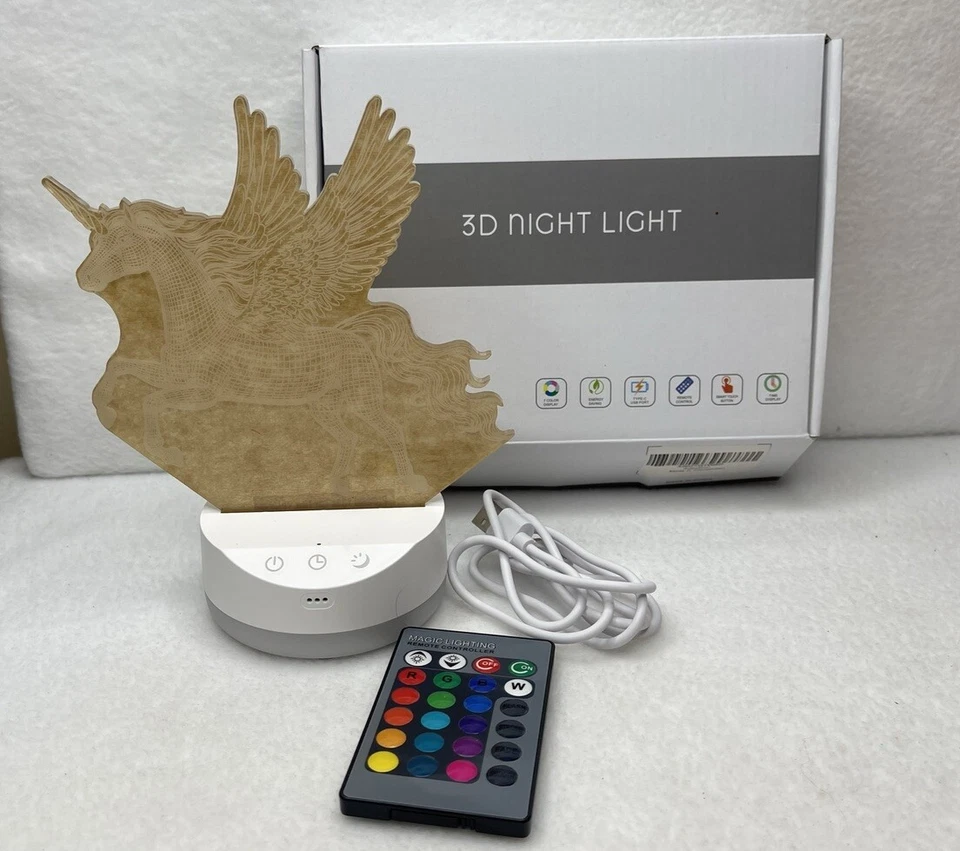 ENCHANTING UNICORN 3D LAMP ILLUSION | COLOR CHANGING LED NIGHT LIGHT - Image 1 of 1
