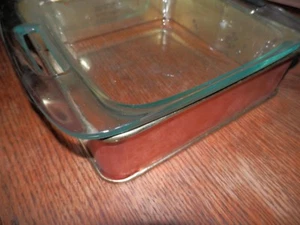 PYREX CLEAR GLASS SQUARE 222 8" x 8" CASSEROLE BAKING DISH w/TRAY - Picture 1 of 6