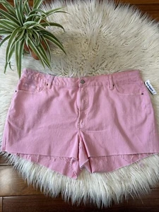 Nuevos pantalones cortos de jean de tiro alto para mujer🌿O.G RECTOS talla 22 rosa  - Imagen 1 de 6