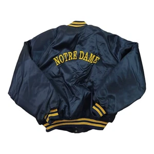 Vintage Notre Dame Satin Chain Stitch Jacket Mens 2XL - Picture 1 of 10