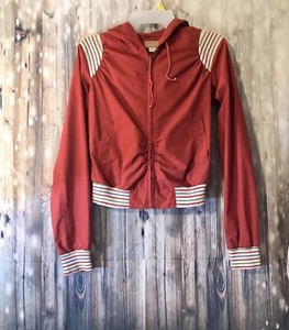 Twenty One Womens Red Hooded Zip Up Jacket Size S Polyester Cotton - Picture 1 of 7