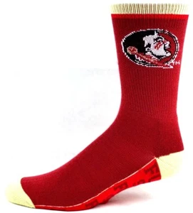 Florida State Seminoles College Maroon & Gold Repeat Name Crew Socks - Picture 1 of 3
