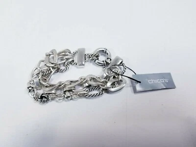 Pulsera Chico's cadena plata centro escenario Foto 1 de 4