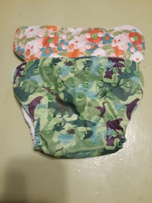 bum genius Washable Hot and Hit Cloth Baby Diaper with Combo 2 Diapers 2 Pads - Image 1 of 4