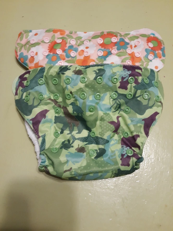 bum genius Washable Hot and Hit Cloth Baby Diaper with Combo 2 Diapers 2 Pads - Image 1 of 4