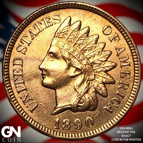 1890 Indian Head Cent Penny  Q7077 Cover