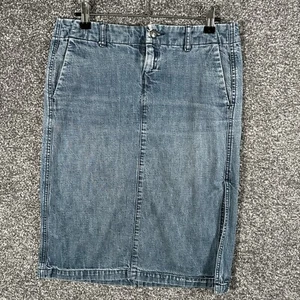 Diesel Skirt Womens 26 Blue Denim Short Pencil Italy Button Up Y2K Pockets - Picture 1 of 13
