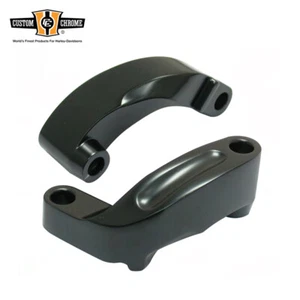 Black Smooth Mirror Relocation Extension Kit Fit For Harley Davidson Motorcycle - Picture 1 of 1