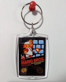 Super Mario Bros. 1 Mini NES Video Game Box Art Keychain