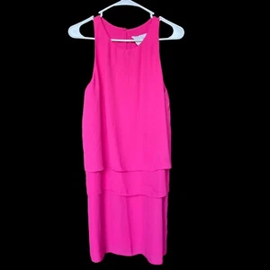 Charles Henry Kleid Damen Größe Medium Hot Pink Stufen Ärmellos USA NEU - Bild 1 von 5