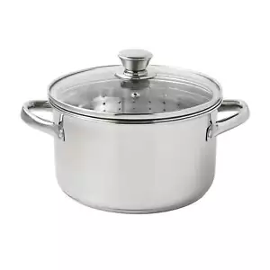 Stainless Steel 4-Quart Steamer Pot with Glass Lid, Induction Compatible, - Picture 1 of 13