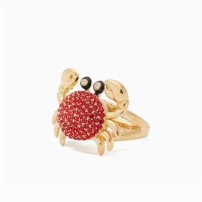 Anillo Kate Spade New York Shore Thing Pave Cangrejo Talla 6 con Bolsa para el Polvo KS Foto 1 de 3