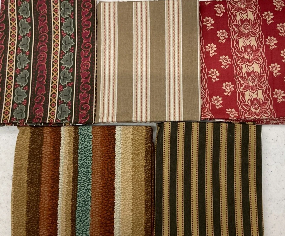 FAT QUARTER BUNDLE OF 5 - FQ1089 - STRIPE - Image 1 of 1