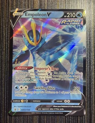 Pokemon Sword & Shield Black Star Promo Holo Card Empoleon V SWSH108 - Image 1 of 2