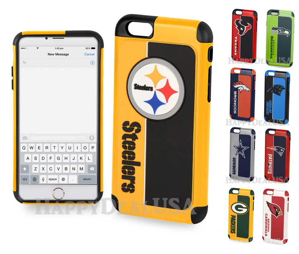 Official NFL Dual Layer Shock Proof TPU Cover Case for Apple iPhone 6 6S 7 Plus - Image 1 of 1