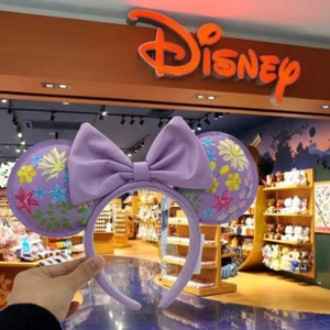 Loungefly Disney-Parks Anniversary Flower Headband Minnie Ears Purple Mouse 2024 - Picture 1 of 9