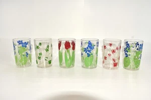 LOTE DE 6 VASOS DE JUGO VINTAGE MULTICOLOR Y PATRONES SWANKY SWIGS 5 OZ 1941 - Imagen 1 de 8