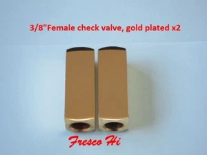 Lowrider Hydraulics gold plated 3/8" F to 3/8" F check valve, 2 pieces, Chevy - Imagen 1 de 7
