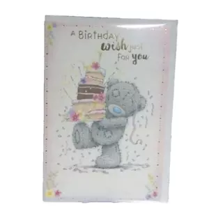Tarjeta Tatty Teddy Me To You ~ A Happy Birthday Wish Just For You ~ 6x9" ~ Nueva - Imagen 1 de 4