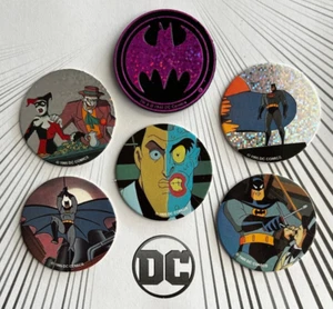 Waddingtons POG Adventures of Batman & Robin (1995) - LOT #3 - 6 POGs & Slammers - Picture 1 of 3