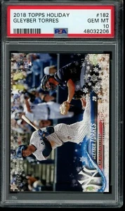 2018 Topps Holiday Gleyber Torres RC Card #182 #HMW182 PSA 10 Gem Mint Rookie - Picture 1 of 2