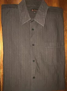 Men's Ben Sherman Long Sleeve Brown Button Front Shirt Size 16 34-35 Large - Picture 1 of 2