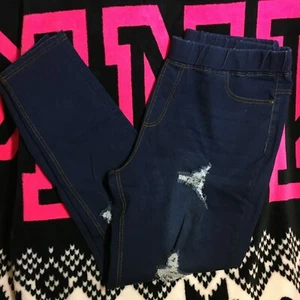 JVINI Fashion Dark Blue Distressed Ripped Jean Leggings Jeggings XL NWT - Picture 1 of 5