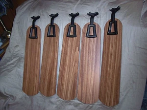 5 Ceiling Fan Blades 21.5" Reversible Fan Blades Wood Grain Look Complete Blades - Picture 1 of 12