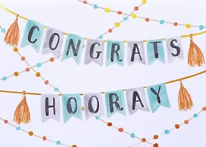 Papyrus Congrats Hooray Greeting Card ~ Happy to Hear the Great News! - Picture 1 of 4