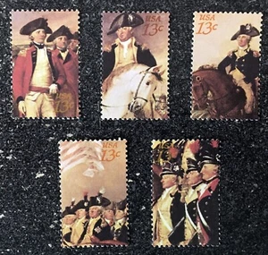 1976USA #1686a-e 13c American Bicentennial Surrender Cornwallis - Set 5 Singles - Picture 1 of 1