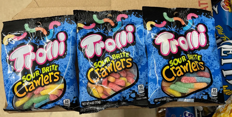 Trolli Sour Brite Crawlers 4.0 盎司包 3 包 — 第 1/1 张图片