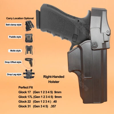 Police Duty 皮套 Fit Glock 22 31 17 17L G22 g31 g17 Gen1-5 9 毫米支架 3 级 — 第 1/4 张图片