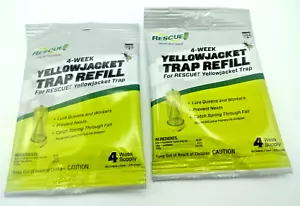 Rescue! Yellow Jacket Trap Refill 2 X DOUBLE Packs 8-Week Supply Wasps USA Made - Picture 1 of 6