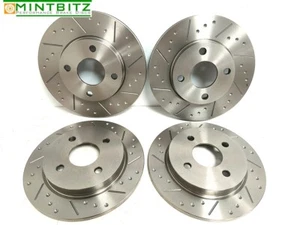 VAUXHALL CAVALIER 2.0 Sri Dimpled & Grooved SPORTS BRAKE DISCS FRONT REAR - Picture 1 of 8